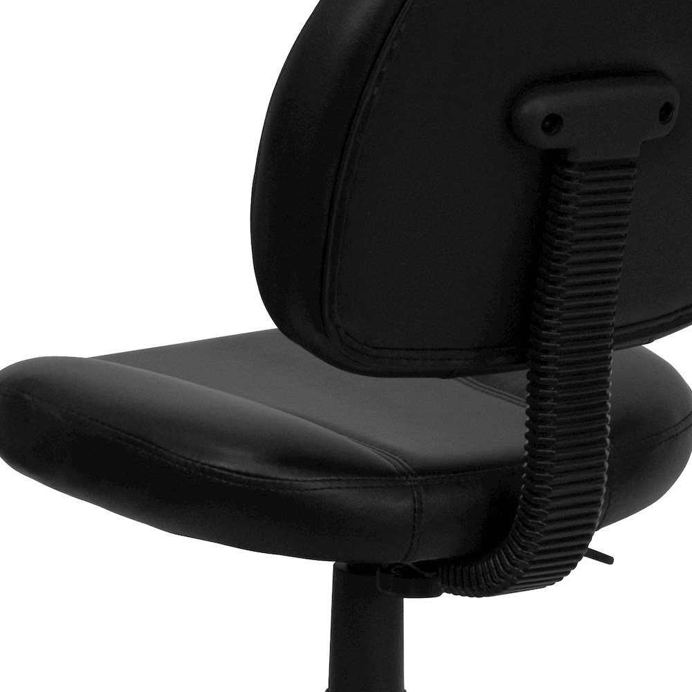 Mid-Back Black Swivel Ergonomic Task Office Chair with Back Depth Adjustment. Picture 12