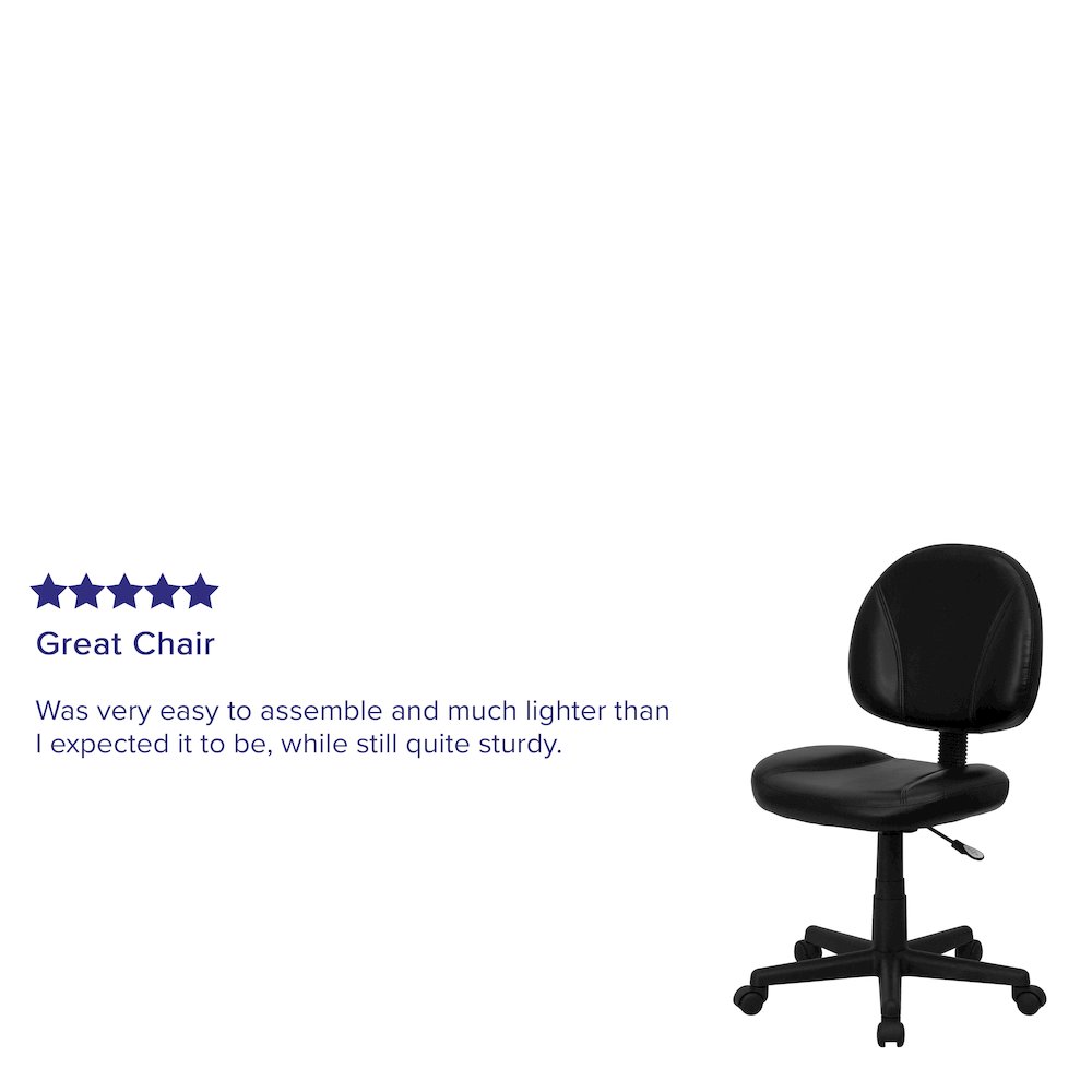 Mid-Back Black Swivel Ergonomic Task Office Chair with Back Depth Adjustment. Picture 5