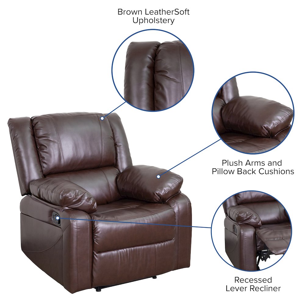 Brown LeatherSoft Recliner. Picture 5