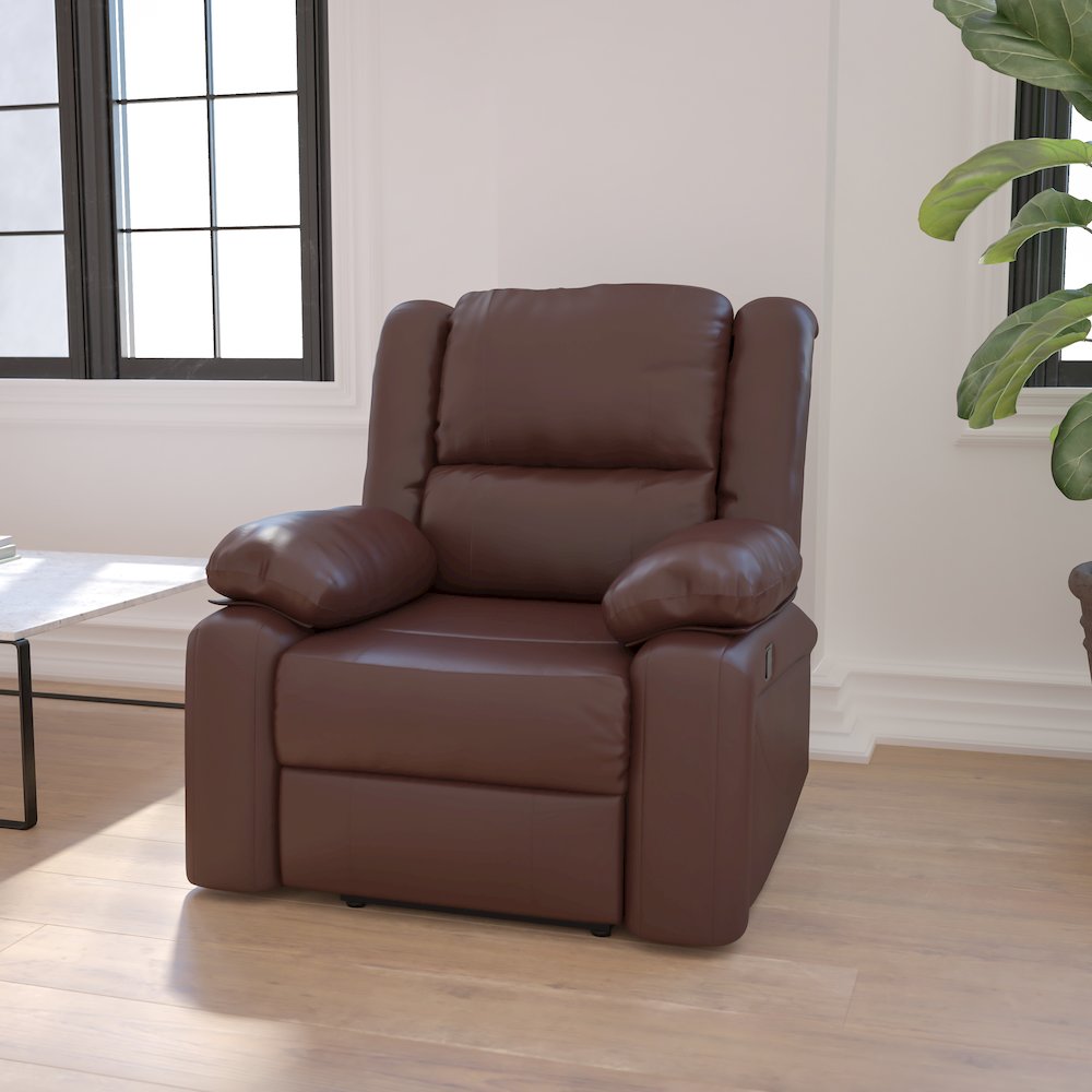 Brown LeatherSoft Recliner. Picture 2
