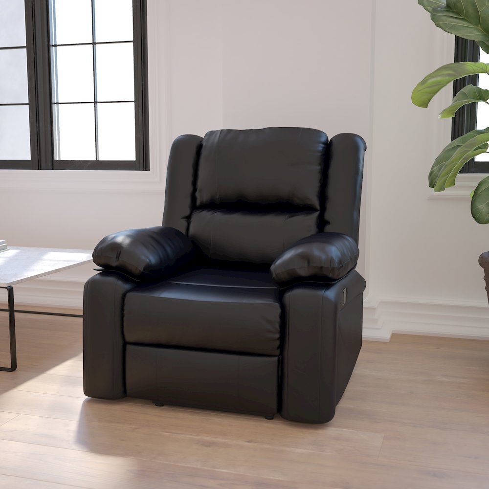 Black LeatherSoft Recliner. Picture 2