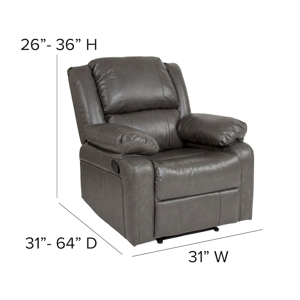 Gray LeatherSoft Recliner. Picture 5