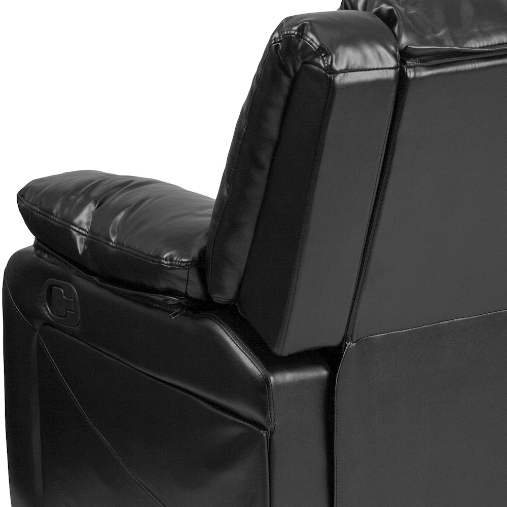 Black LeatherSoft Loveseat with Two Built-In Recliners. Picture 12