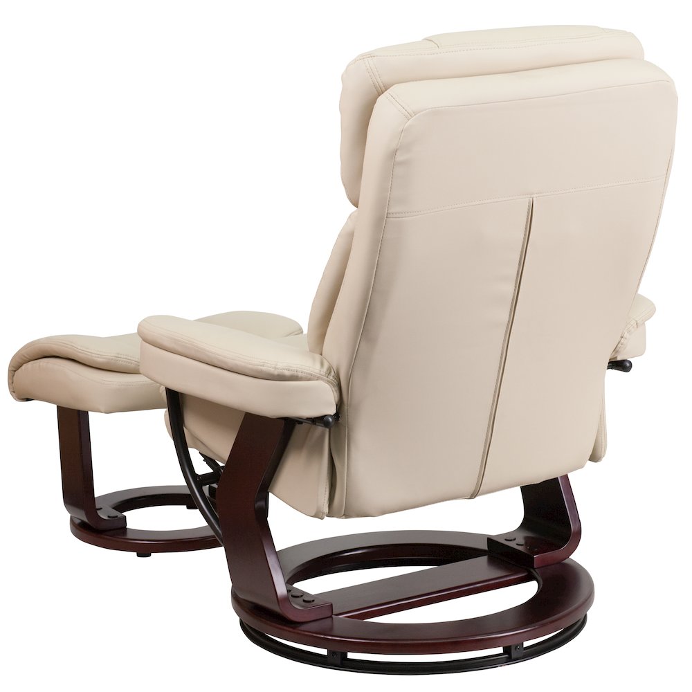 Recliner Chair with Ottoman | Beige Swivel Recliner Chair with Ottoman Footrest. Picture 6