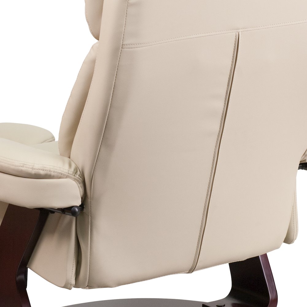 Recliner Chair with Ottoman | Beige Swivel Recliner Chair with Ottoman Footrest. Picture 10