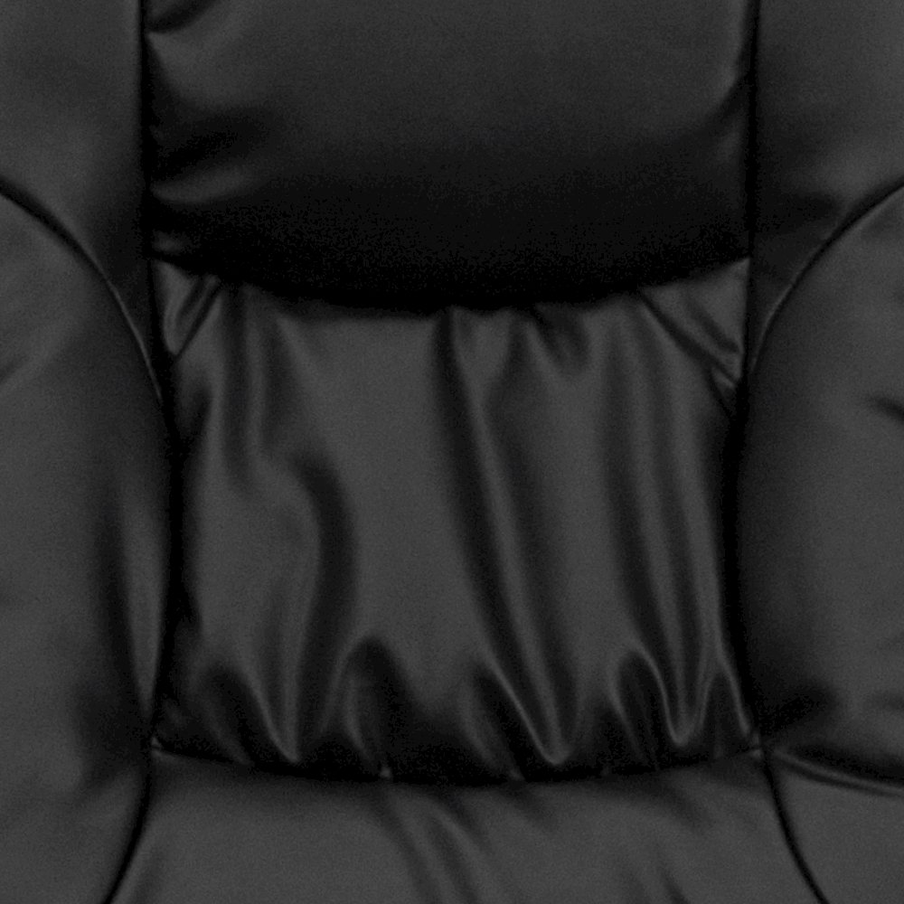 Recliner and Ottoman with Wrapped Base in Black LeatherSoft. Picture 12
