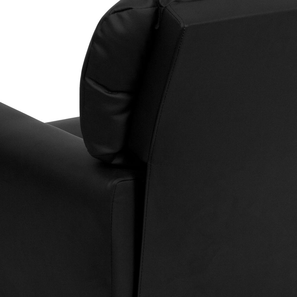 Contemporary Black LeatherSoft Kids Recliner with Cup Holder. Picture 7