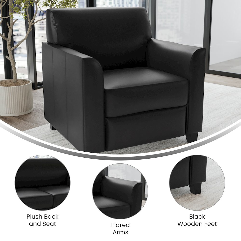 Diplomat Black LeatherSoft Chair. Picture 4