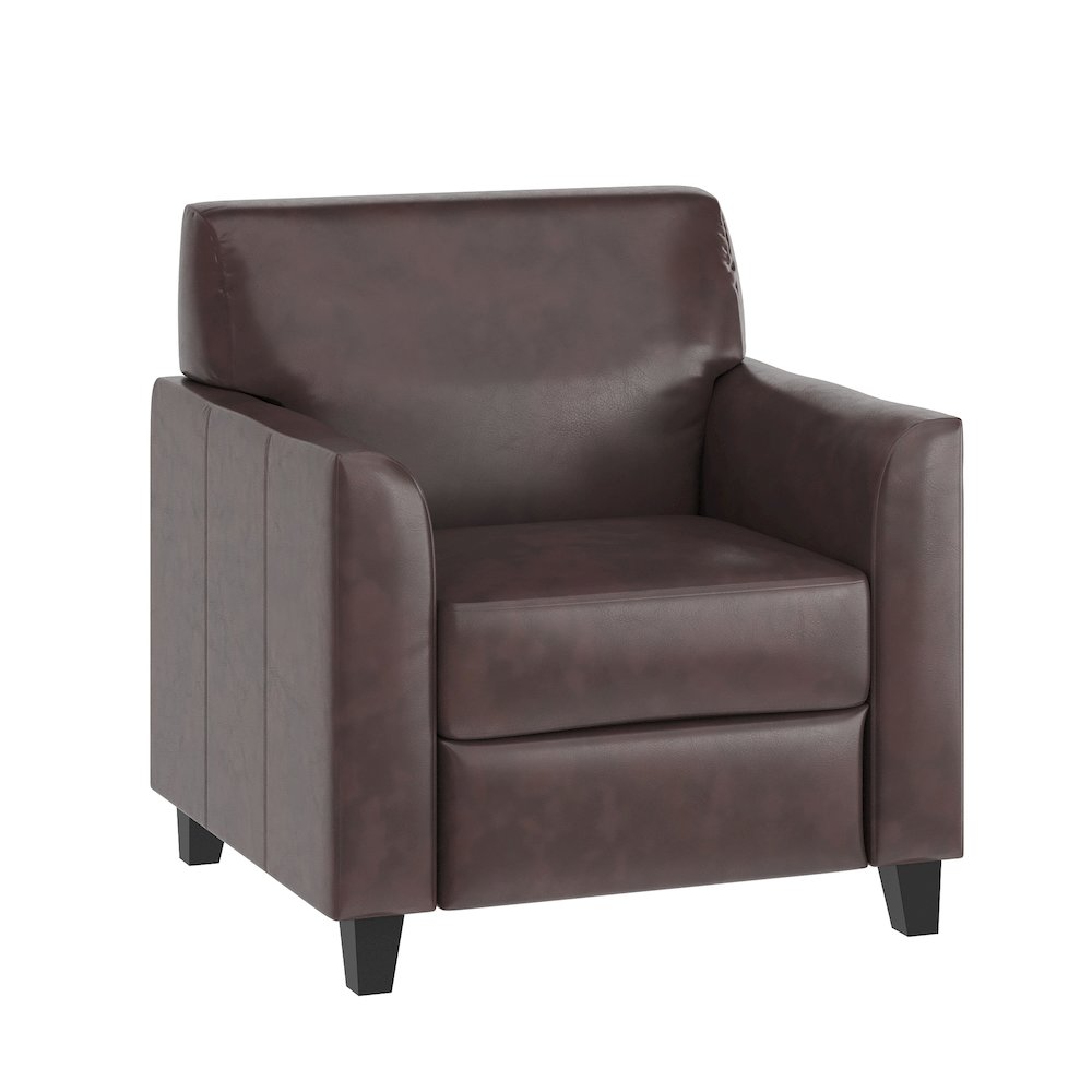 Diplomat Brown LeatherSoft Chair. Picture 1