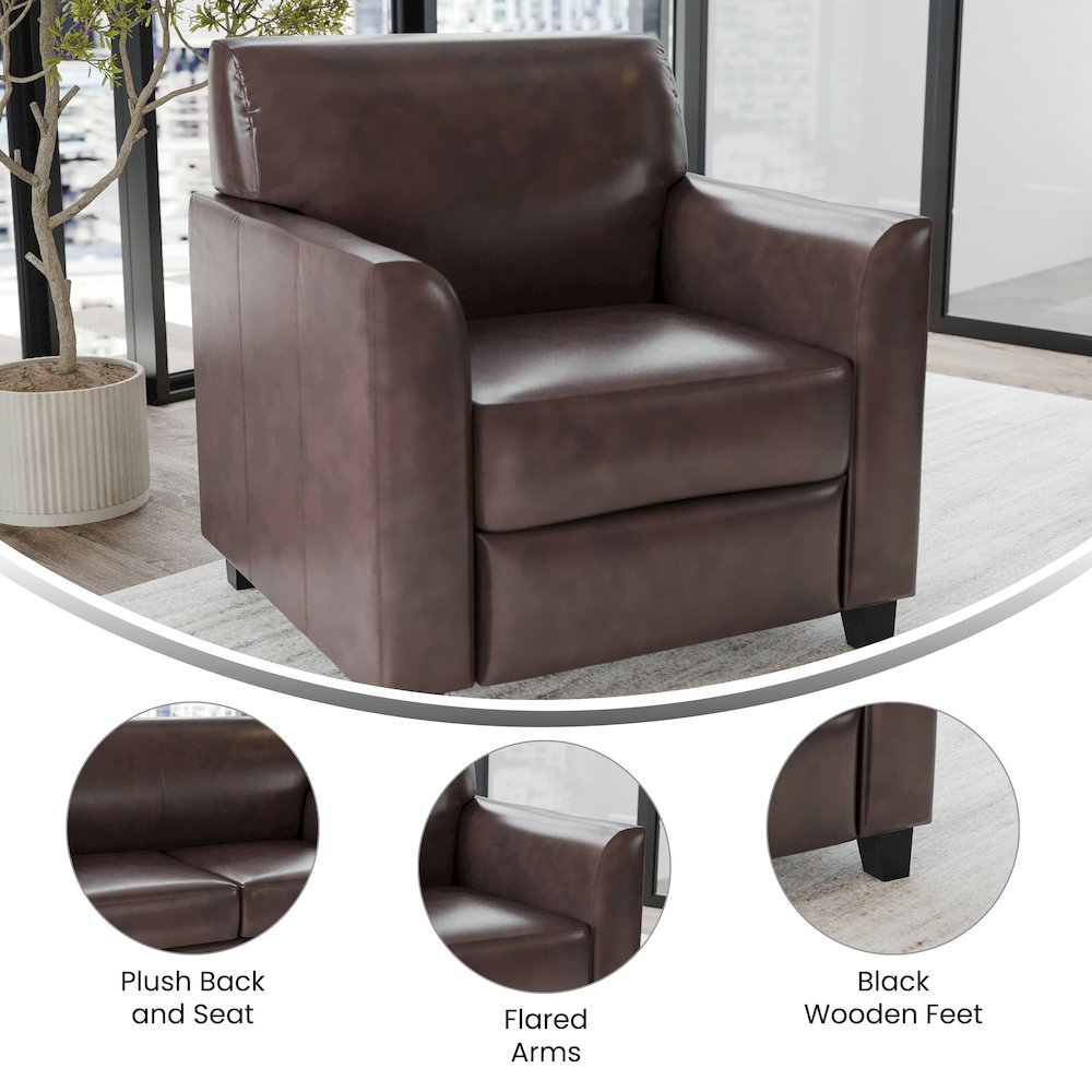Diplomat Brown LeatherSoft Chair. Picture 4