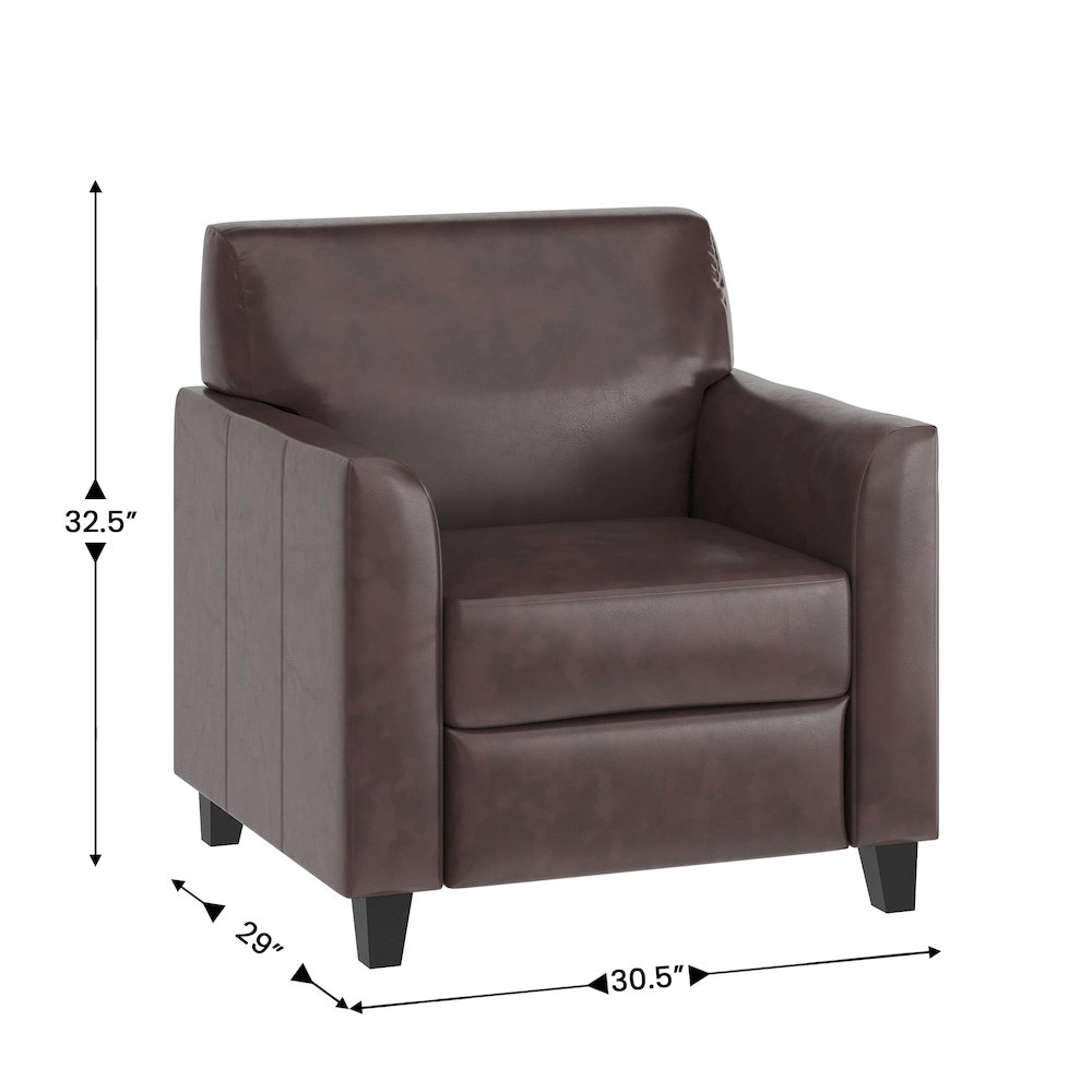 Diplomat Brown LeatherSoft Chair. Picture 5