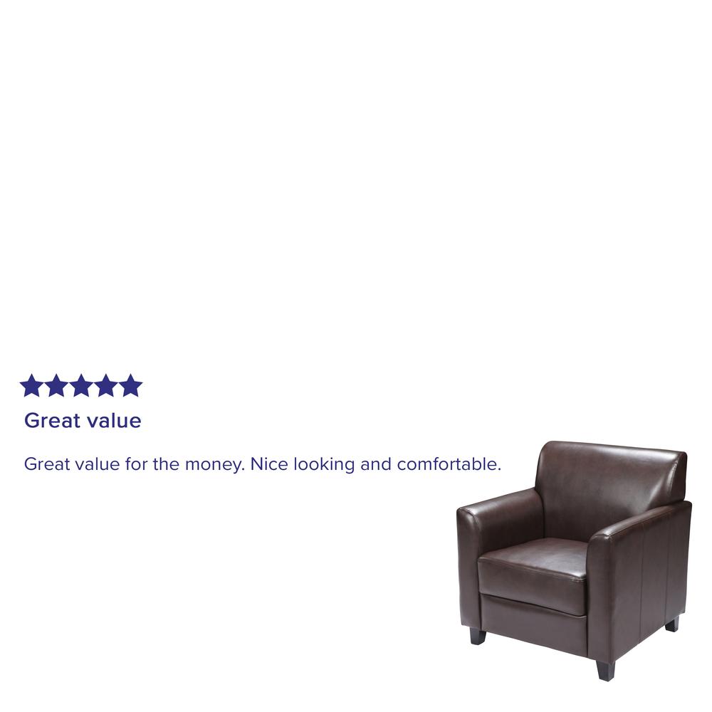 Brown LeatherSoft Chair with Clean Line Stitched Frame. Picture 6