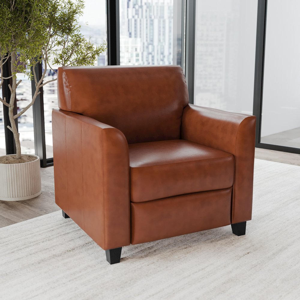 Diplomat Cognac LeatherSoft Chair. Picture 2