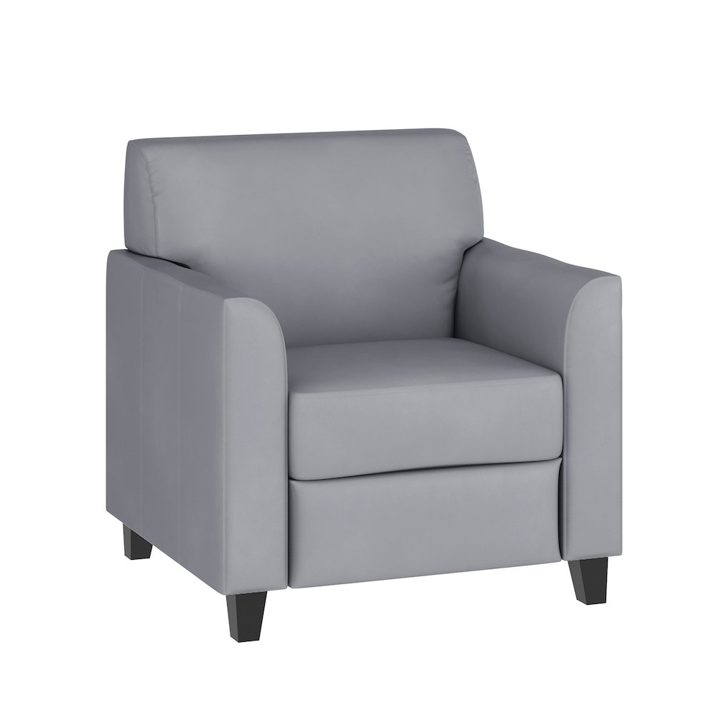 Gray LeatherSoft Chair with Clean Line Stitched Frame. Picture 1