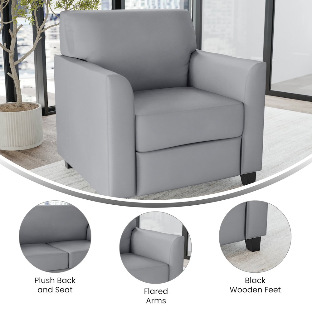 Diplomat Gray LeatherSoft Chair. Picture 4