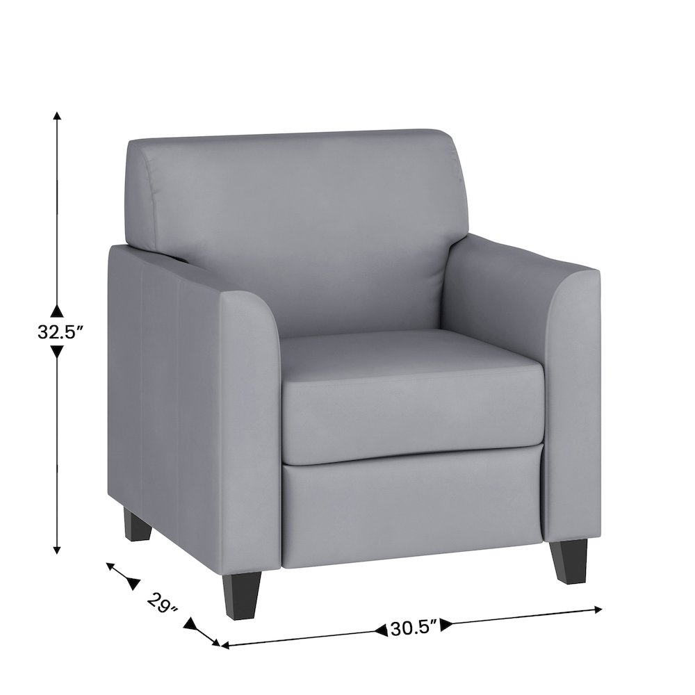Gray LeatherSoft Chair with Clean Line Stitched Frame. Picture 2