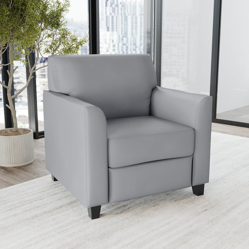 Diplomat Gray LeatherSoft Chair. Picture 2