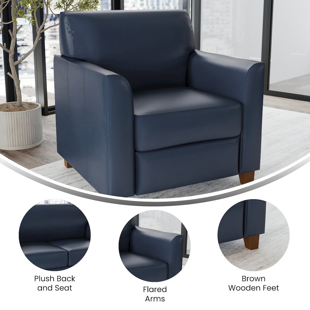 HERCULES Diplomat Series Navy LeatherSoft Chair. Picture 4