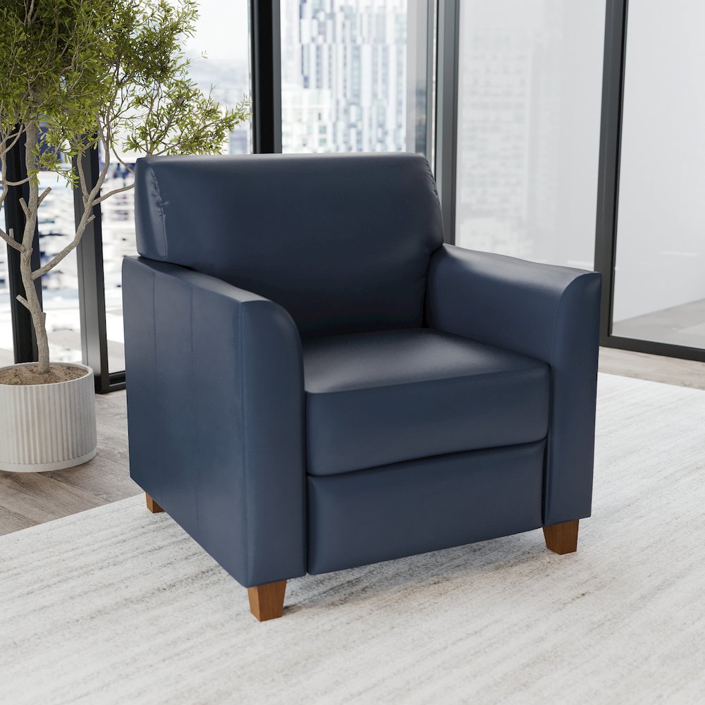 HERCULES Diplomat Series Navy LeatherSoft Chair. Picture 3