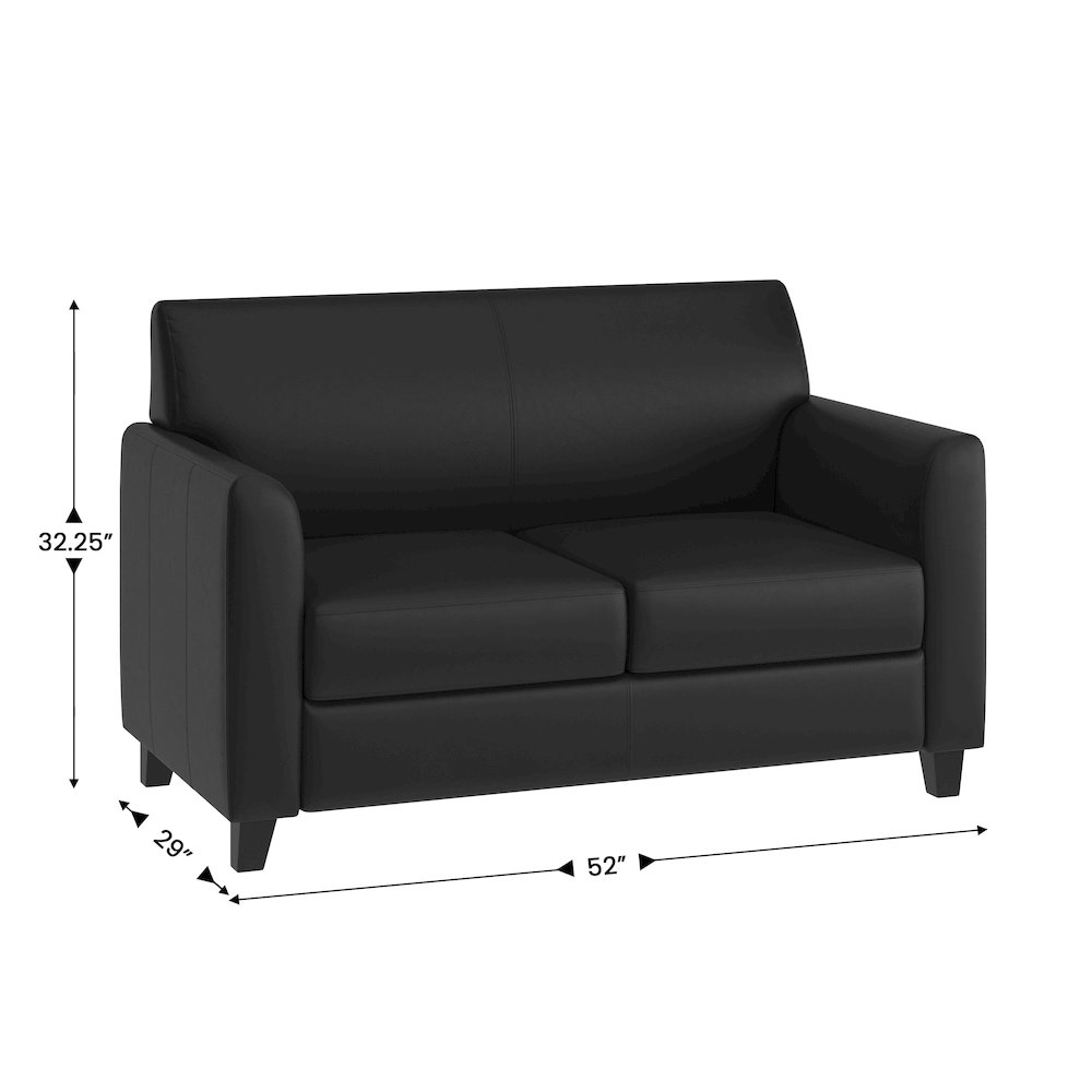 Diplomat Black LeatherSoft Loveseat. Picture 5