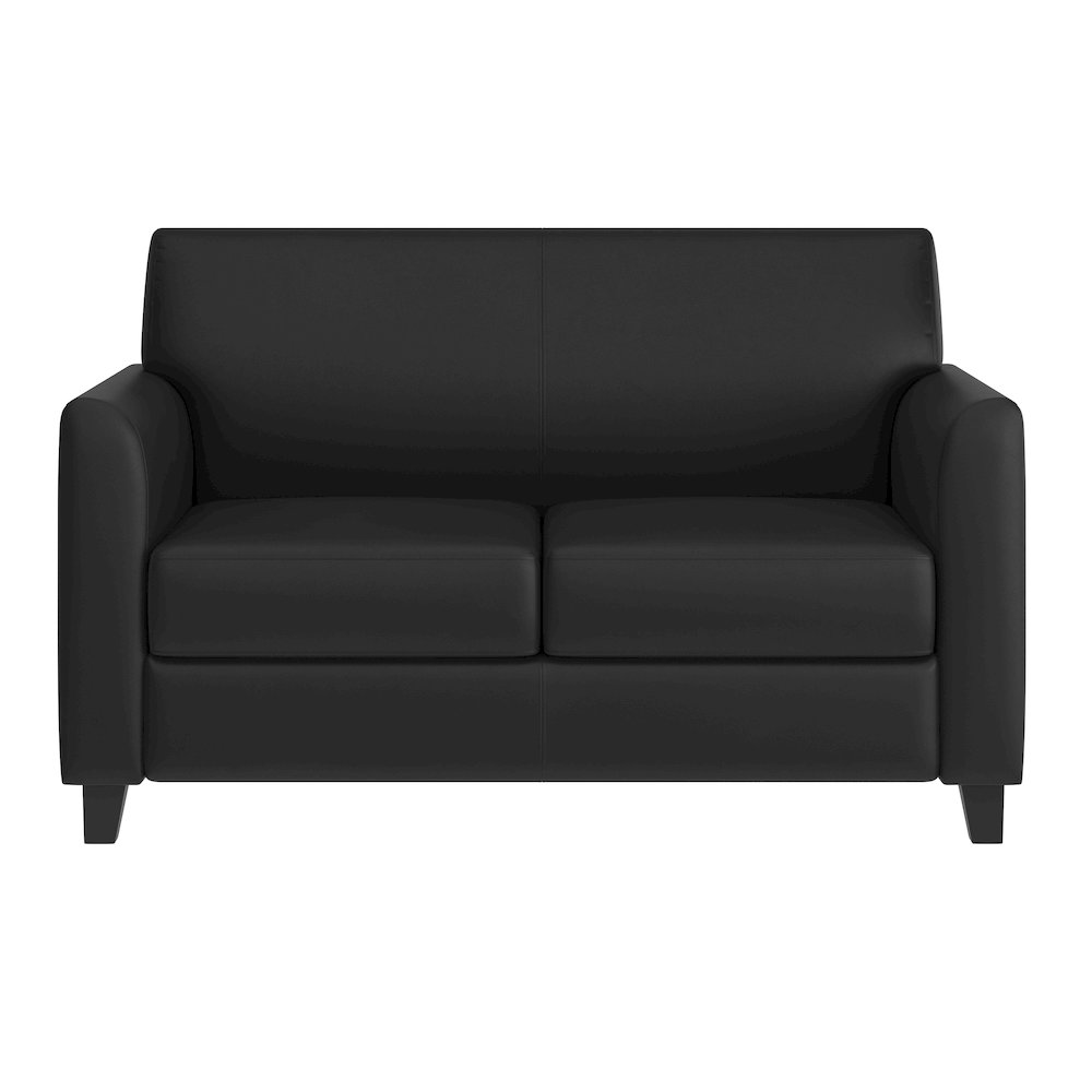 Diplomat Black LeatherSoft Loveseat. Picture 9