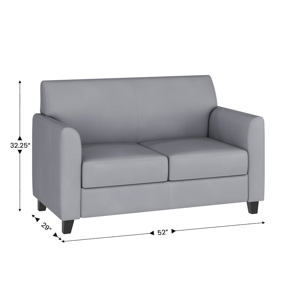 Diplomat Gray LeatherSoft Loveseat. Picture 5