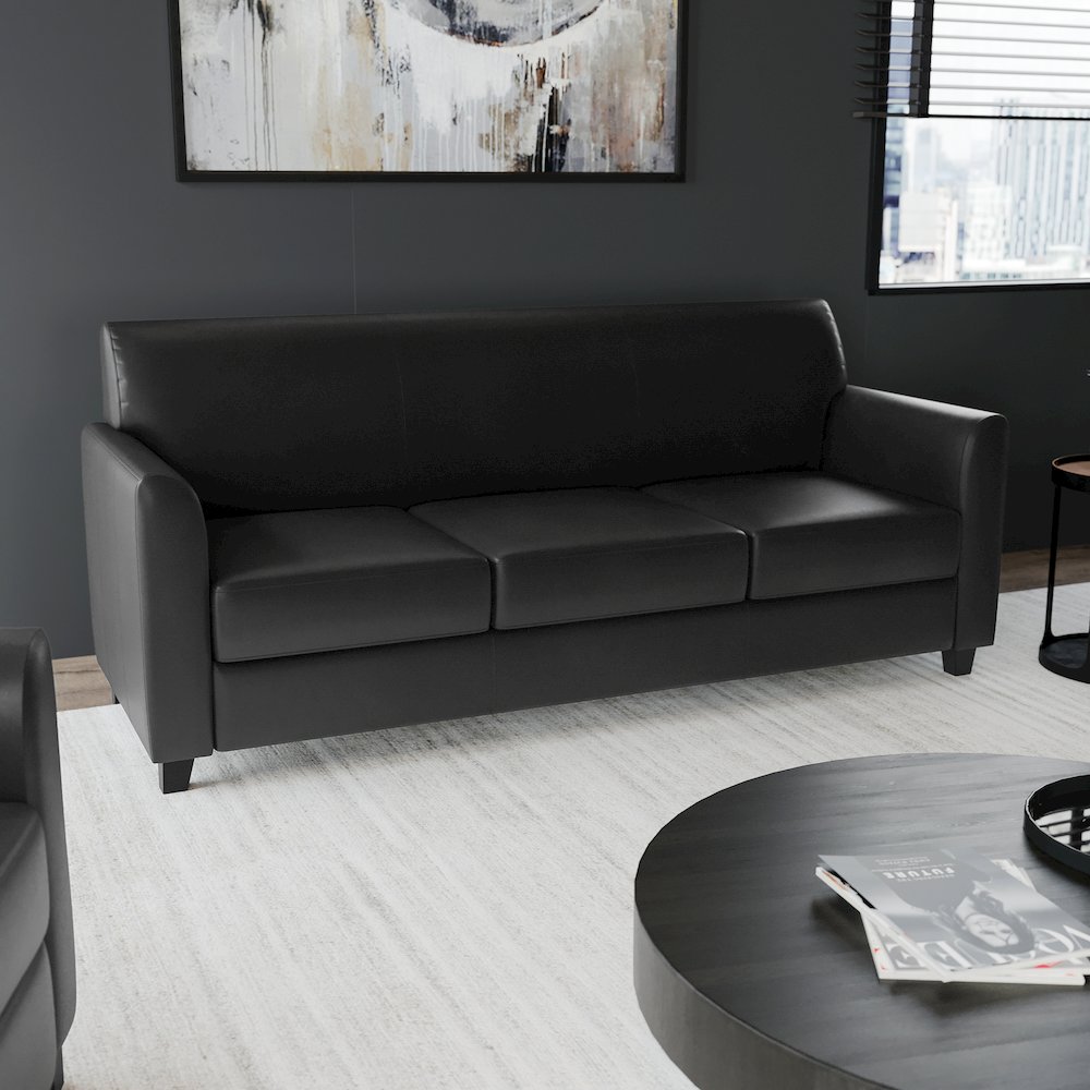 Diplomat Black LeatherSoft Sofa. Picture 2