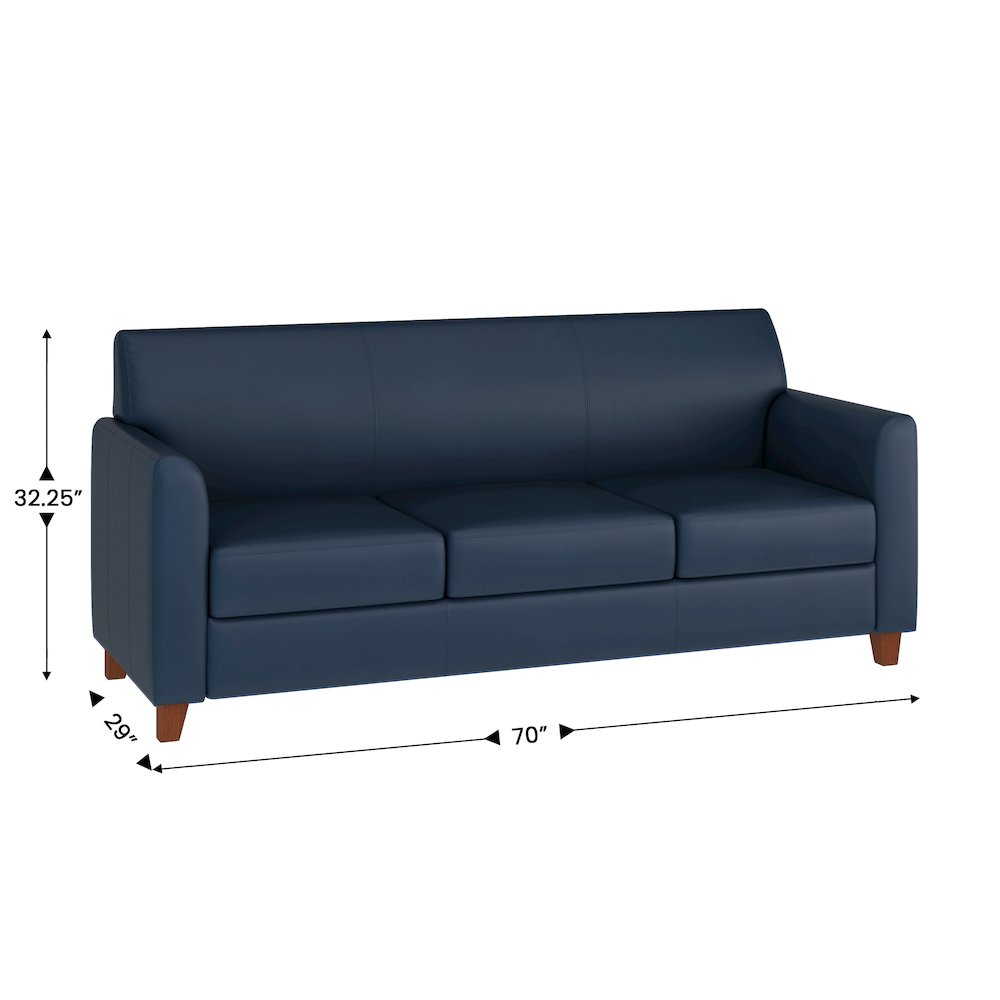 HERCULES Diplomat Series Navy LeatherSoft Sofa. Picture 5