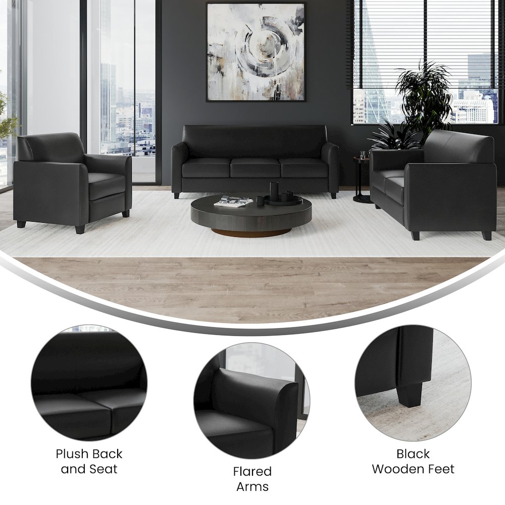 Diplomat Reception Set in Black LeatherSoft. Picture 4