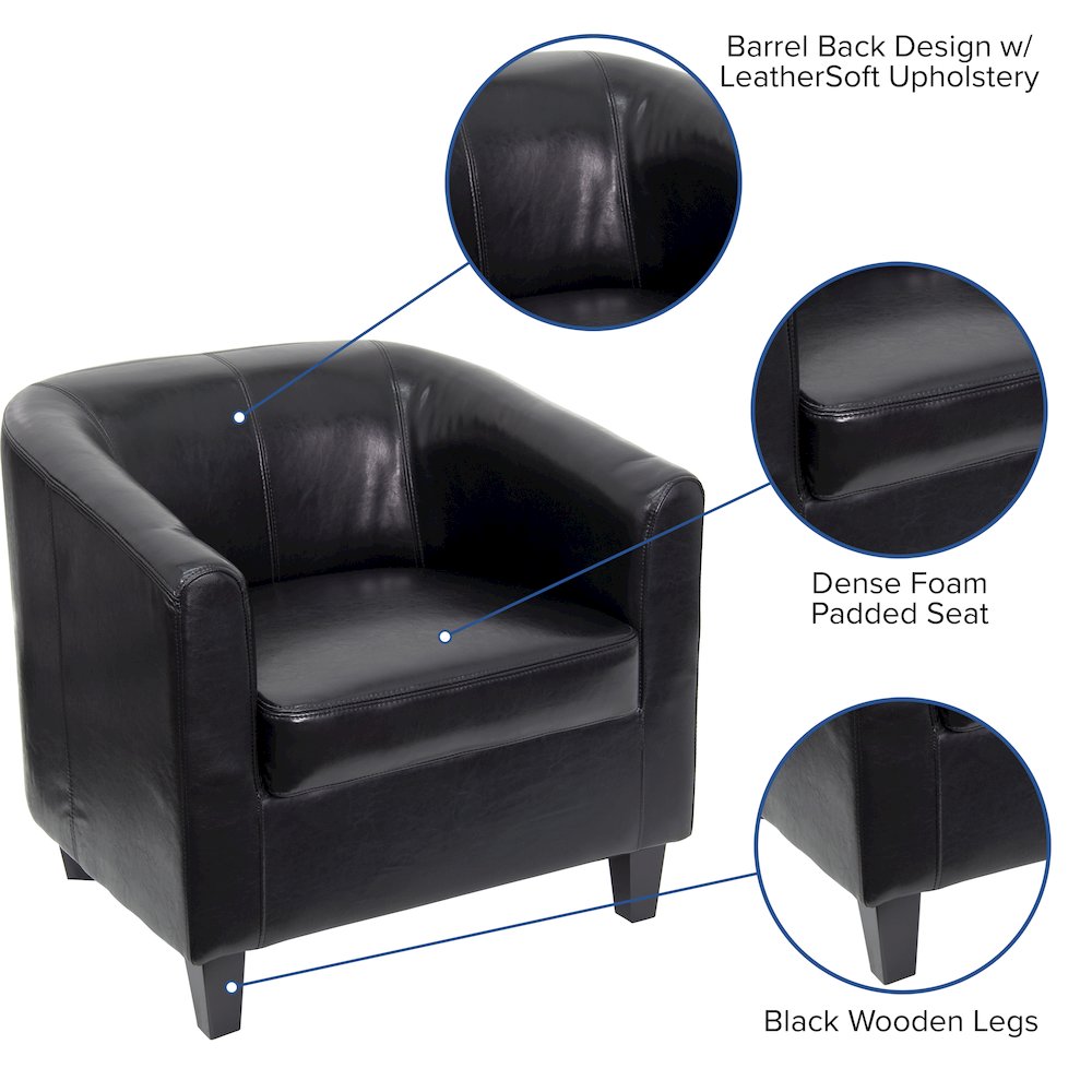 Black LeatherSoft Lounge Chair. Picture 5