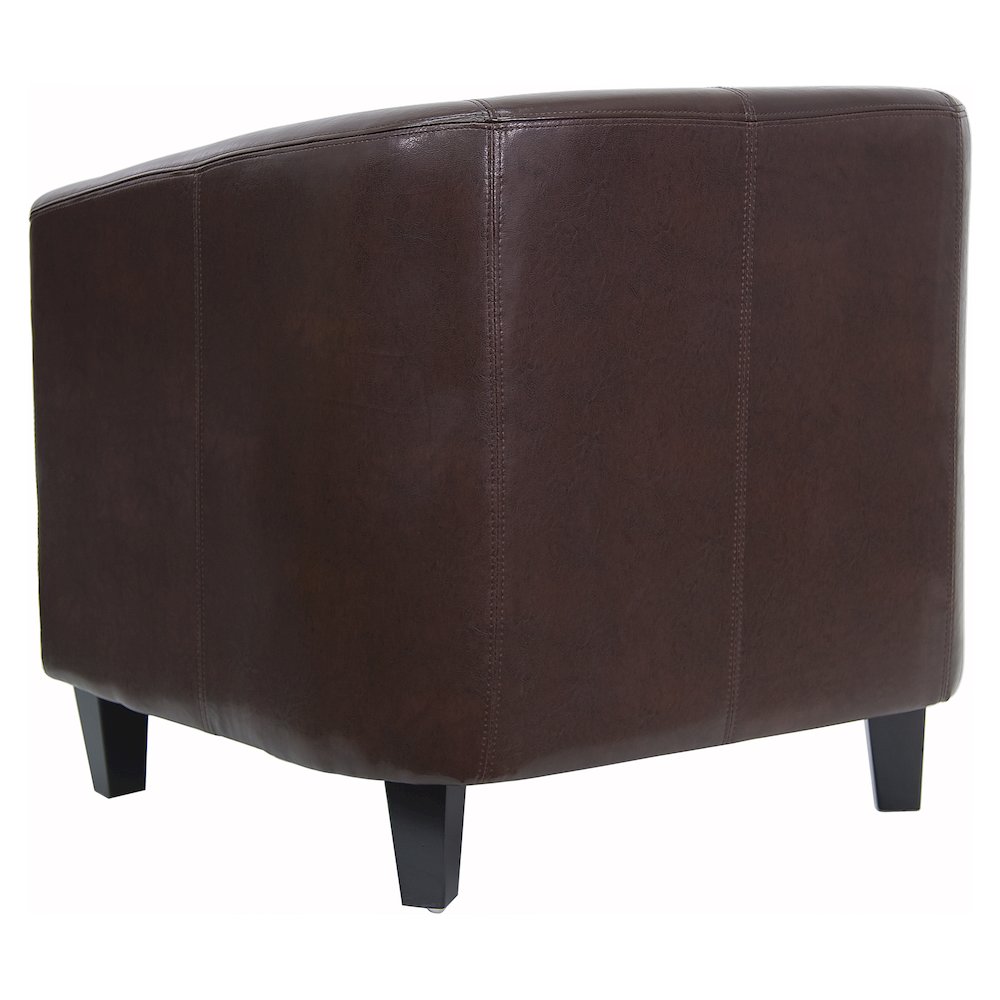 Brown LeatherSoft Lounge Chair with Sloping Arms. Picture 3