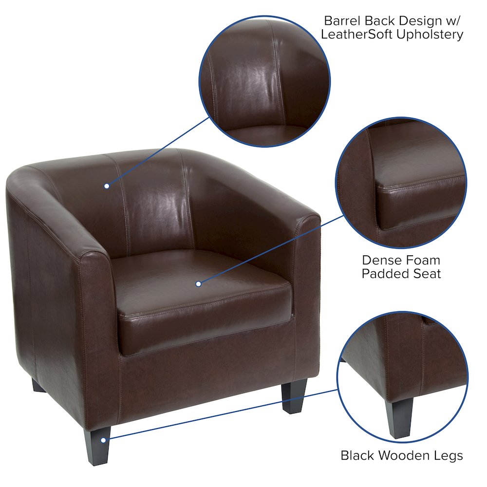 Brown LeatherSoft Lounge Chair. Picture 5