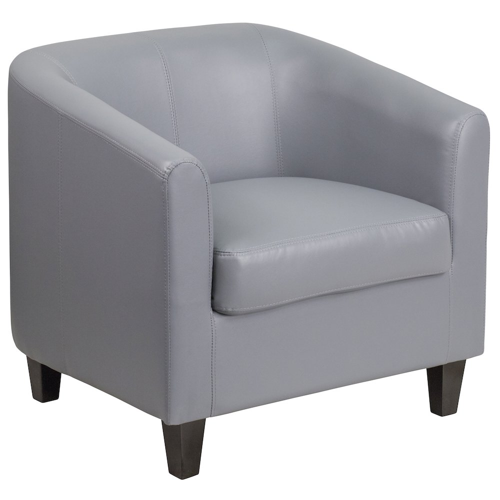 Gray LeatherSoft Lounge Chair. Picture 1