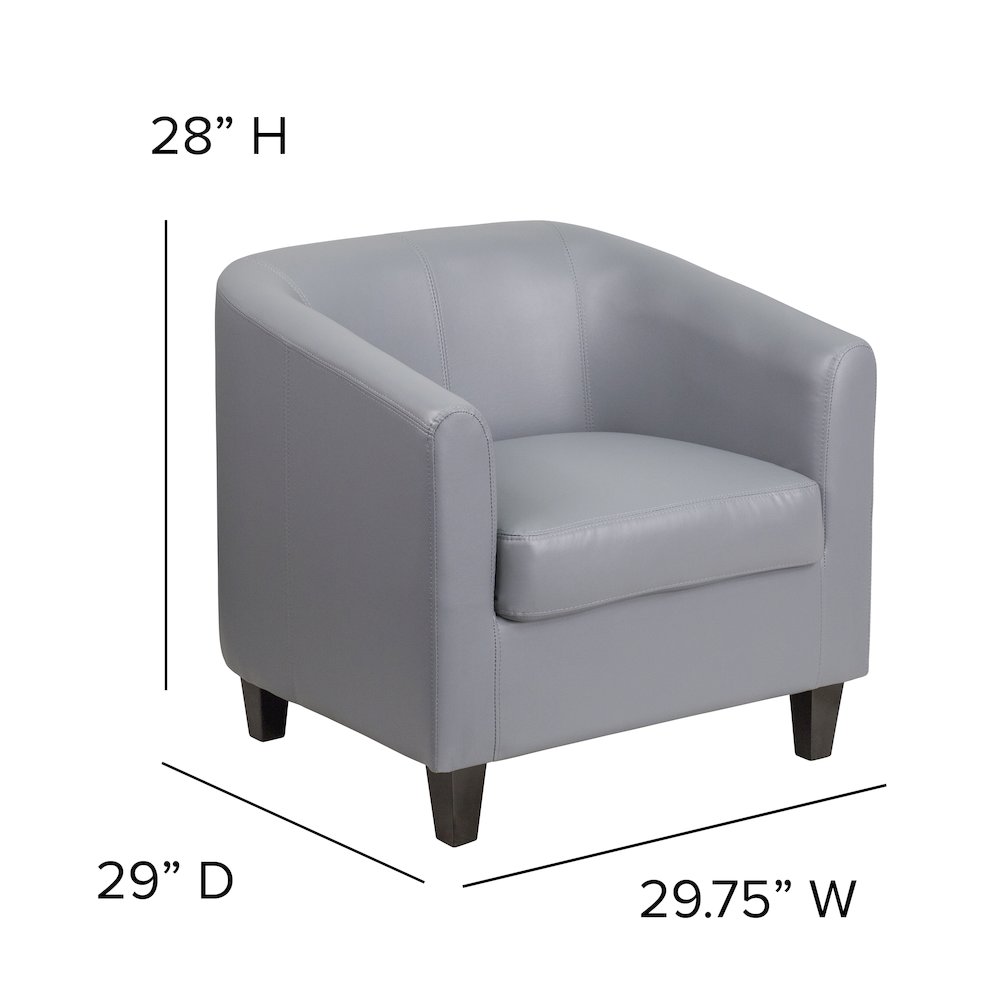 Gray LeatherSoft Lounge Chair. Picture 6