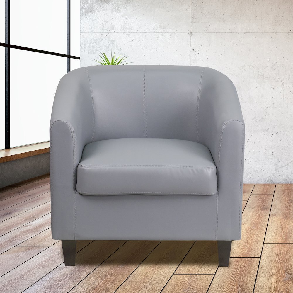 Gray LeatherSoft Lounge Chair. Picture 2
