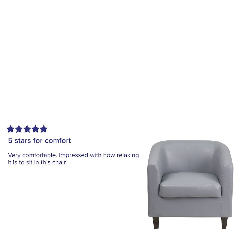 Gray LeatherSoft Lounge Chair. Picture 4