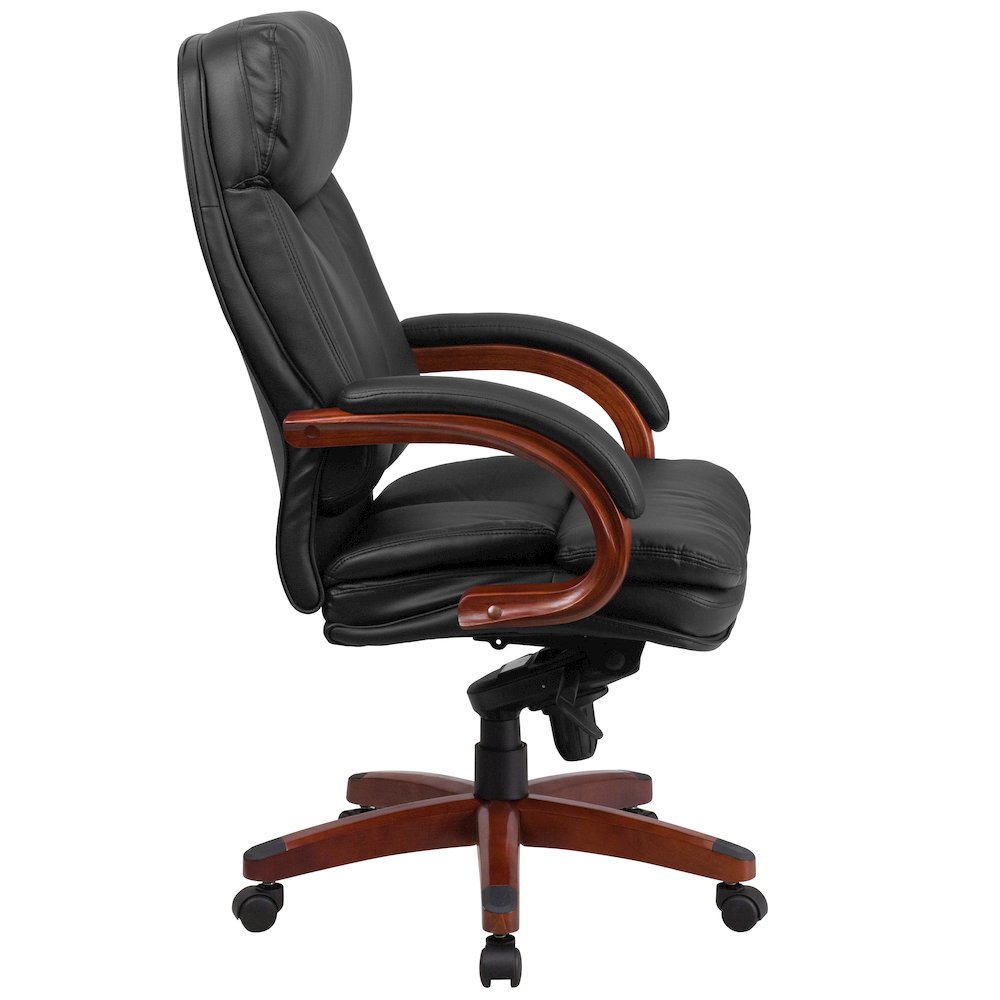 High Back Black Executive Office Chair with Synchro-Tilt Mechanism. Picture 9