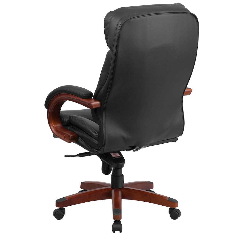 High Back Black Executive Office Chair with Synchro-Tilt Mechanism. Picture 7