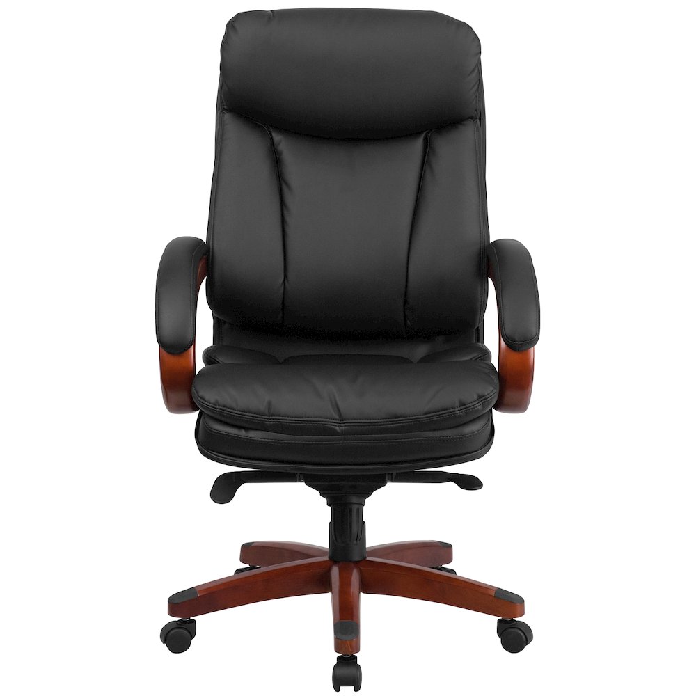 High Back Black Executive Office Chair with Synchro-Tilt Mechanism. Picture 10