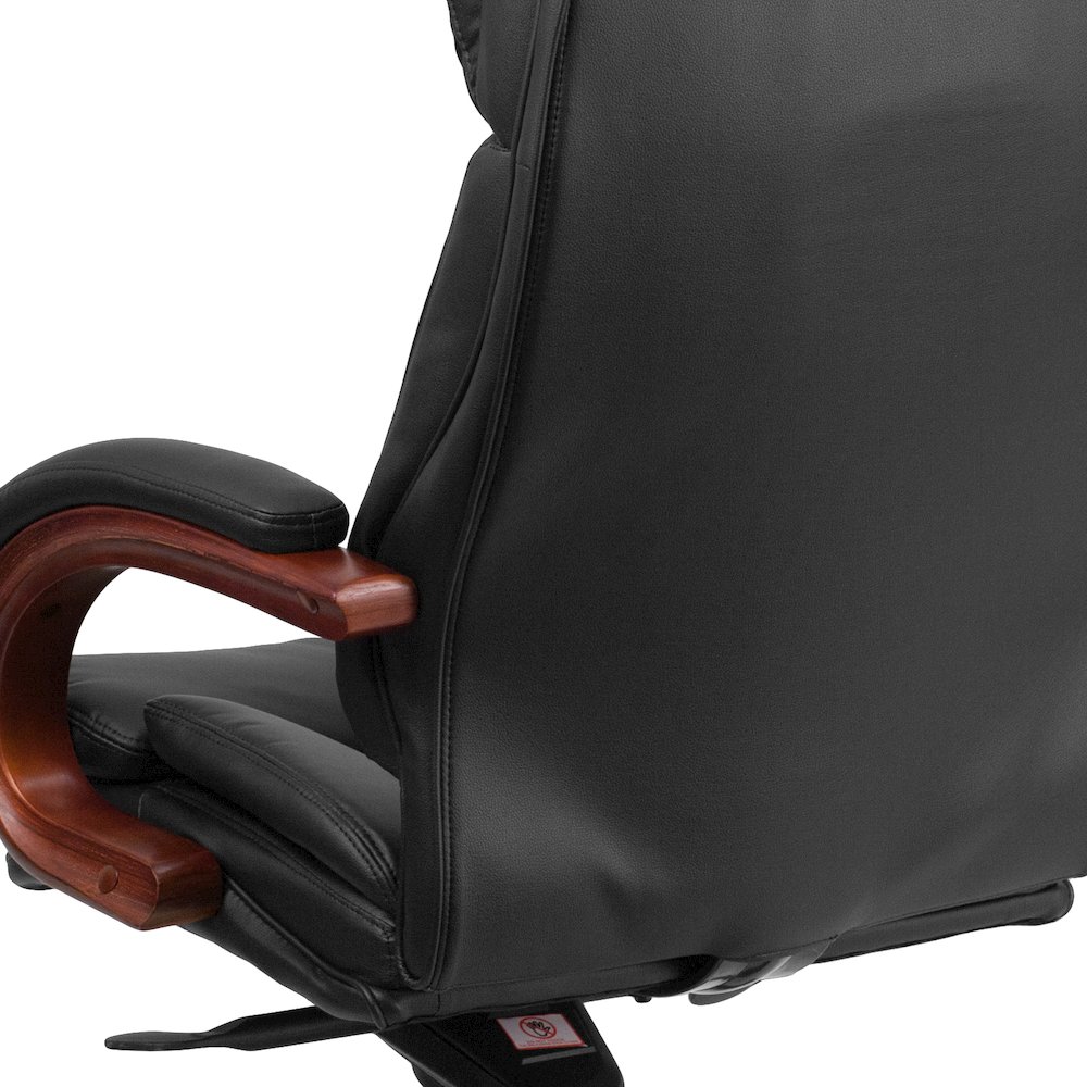 High Back Black Executive Office Chair with Synchro-Tilt Mechanism. Picture 11