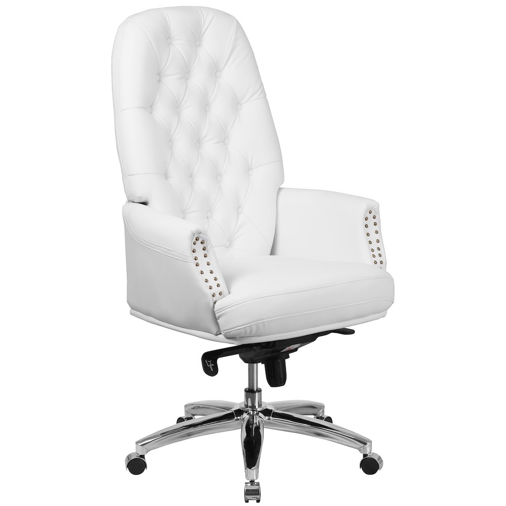 High Back White Multifunction Executive Swivel Ergonomic Office Chair with Arms. Picture 1