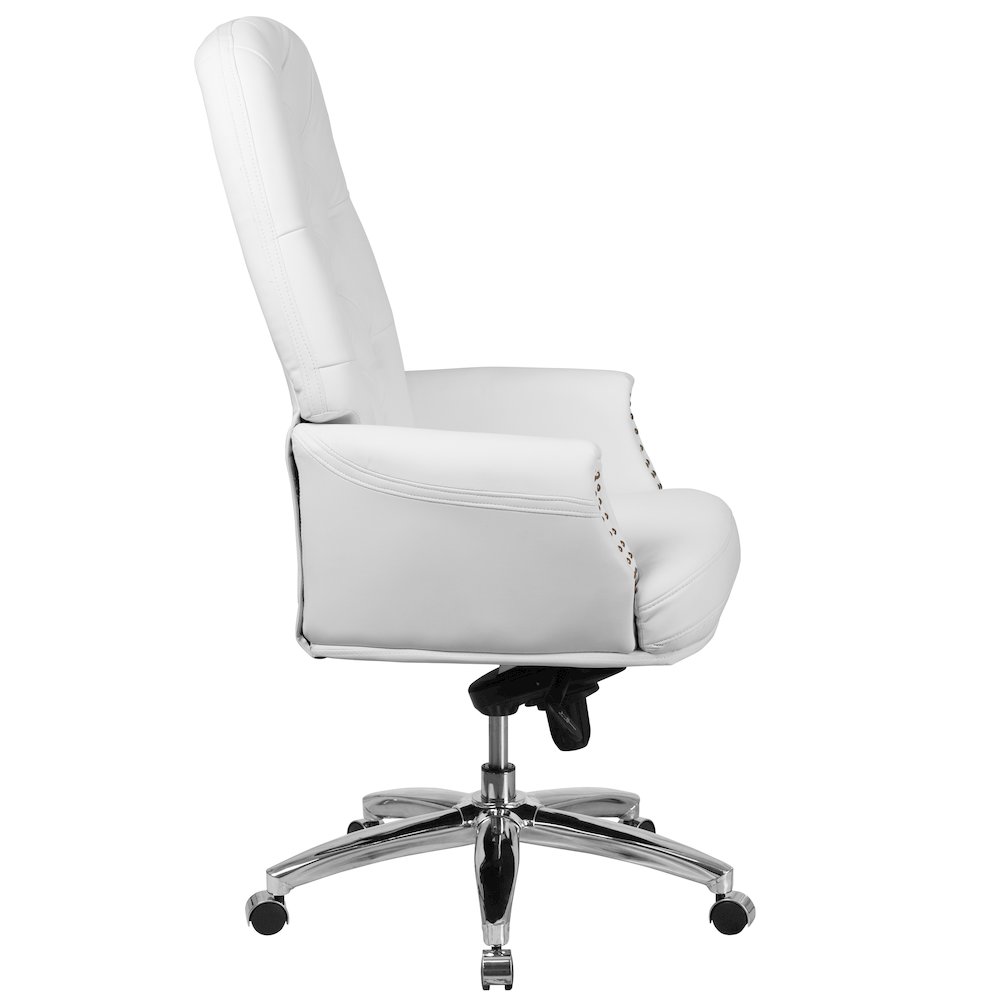 High Back White Multifunction Executive Swivel Ergonomic Office Chair with Arms. Picture 10