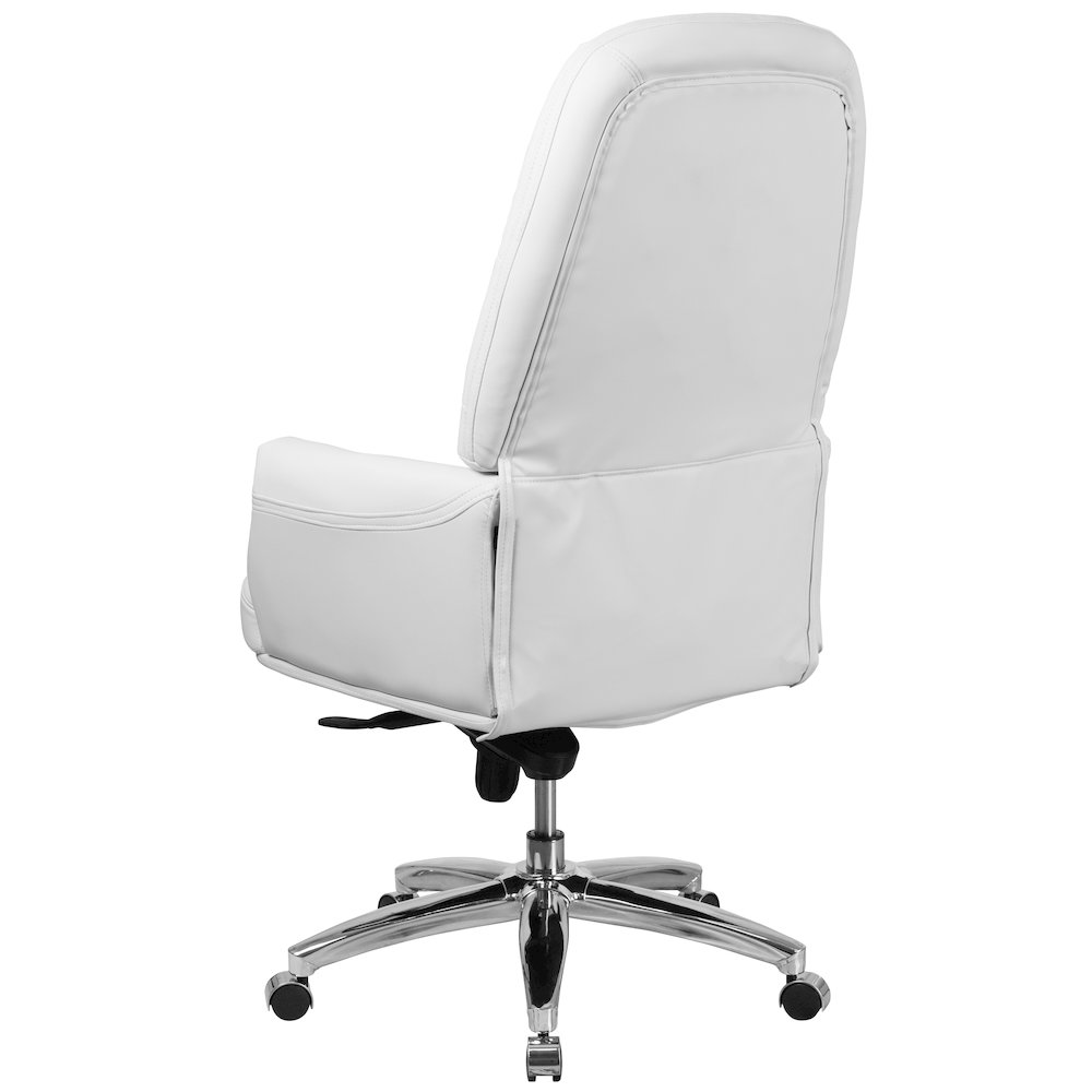 High Back White Multifunction Executive Swivel Ergonomic Office Chair with Arms. Picture 8