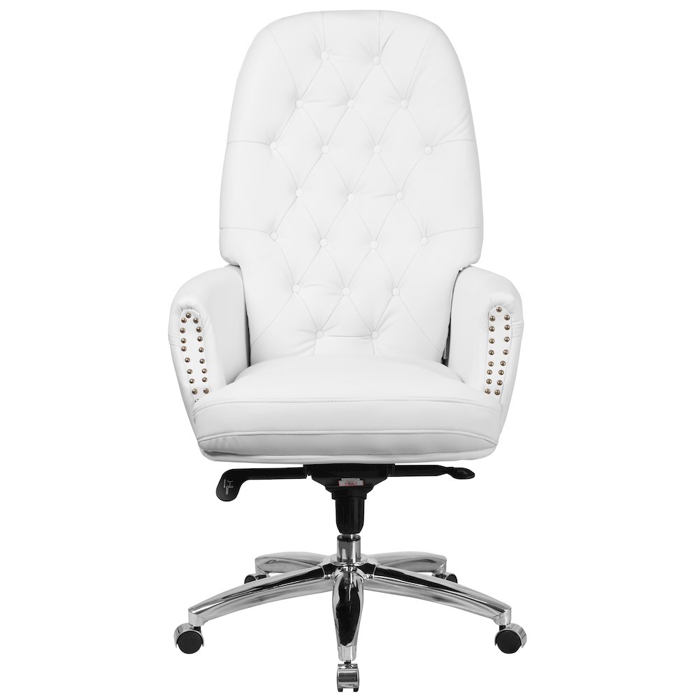 High Back White Multifunction Executive Swivel Ergonomic Office Chair with Arms. Picture 11