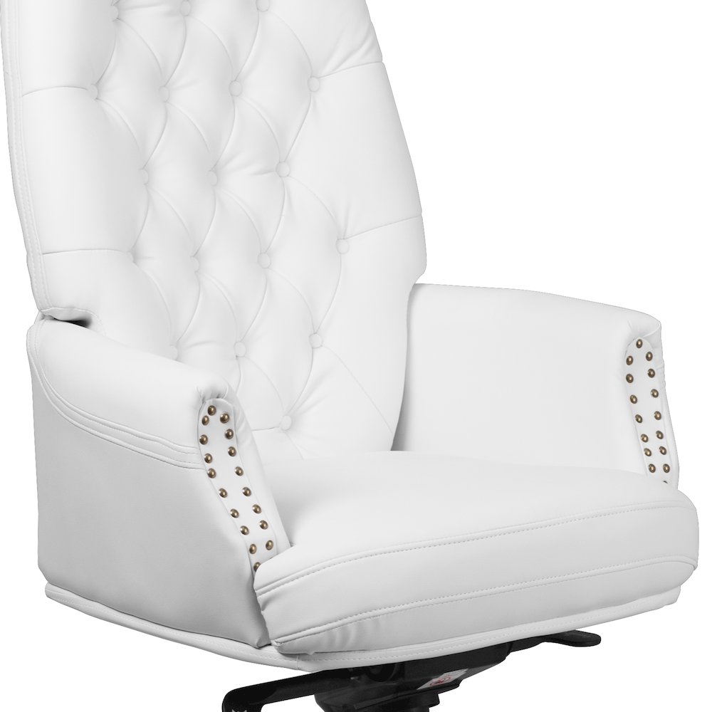 High Back White Multifunction Executive Swivel Ergonomic Office Chair with Arms. Picture 9