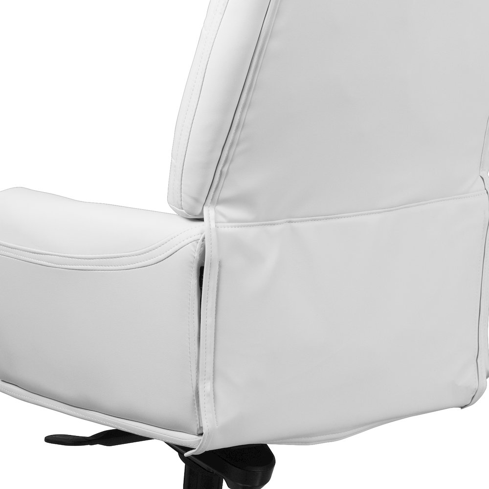 High Back White Multifunction Executive Swivel Ergonomic Office Chair with Arms. Picture 12