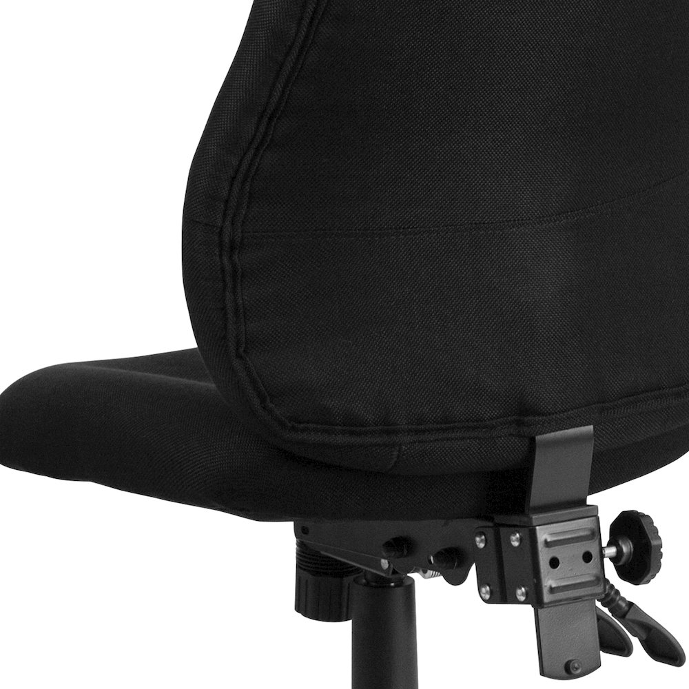 High Back Black Fabric Multifunction Swivel Ergonomic Task Office Chair. Picture 12
