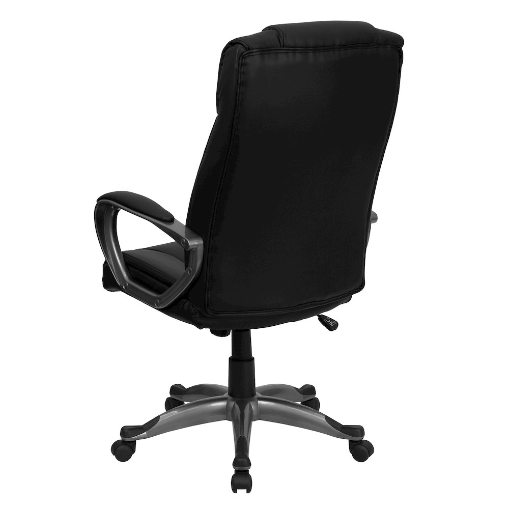 High Back Black LeatherSoft Executive Swivel Office Chair with Arms. Picture 8