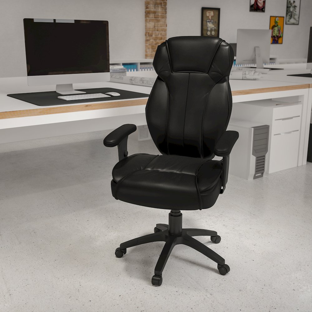 High Back Black Multifunction Executive Swivel Office Chair. Picture 2
