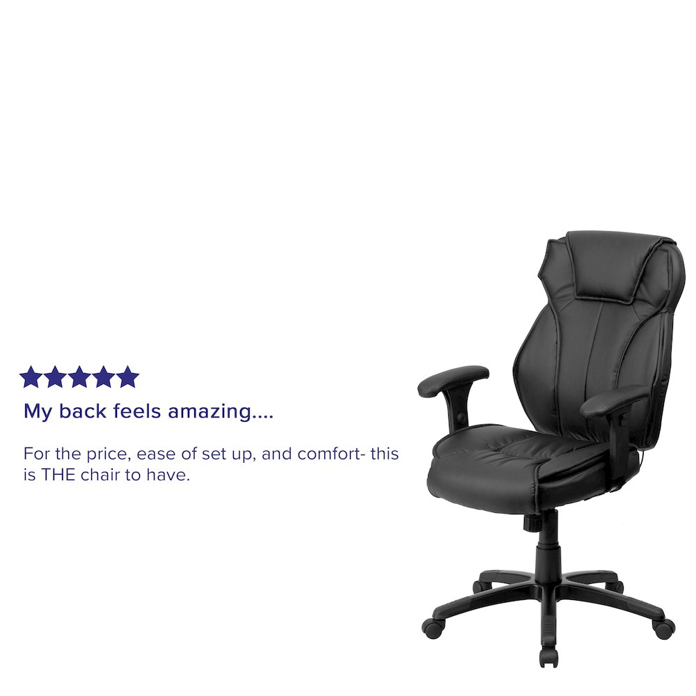 High Back Black Multifunction Executive Swivel Office Chair. Picture 5